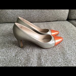 Leather pump, two tone, made in Italy